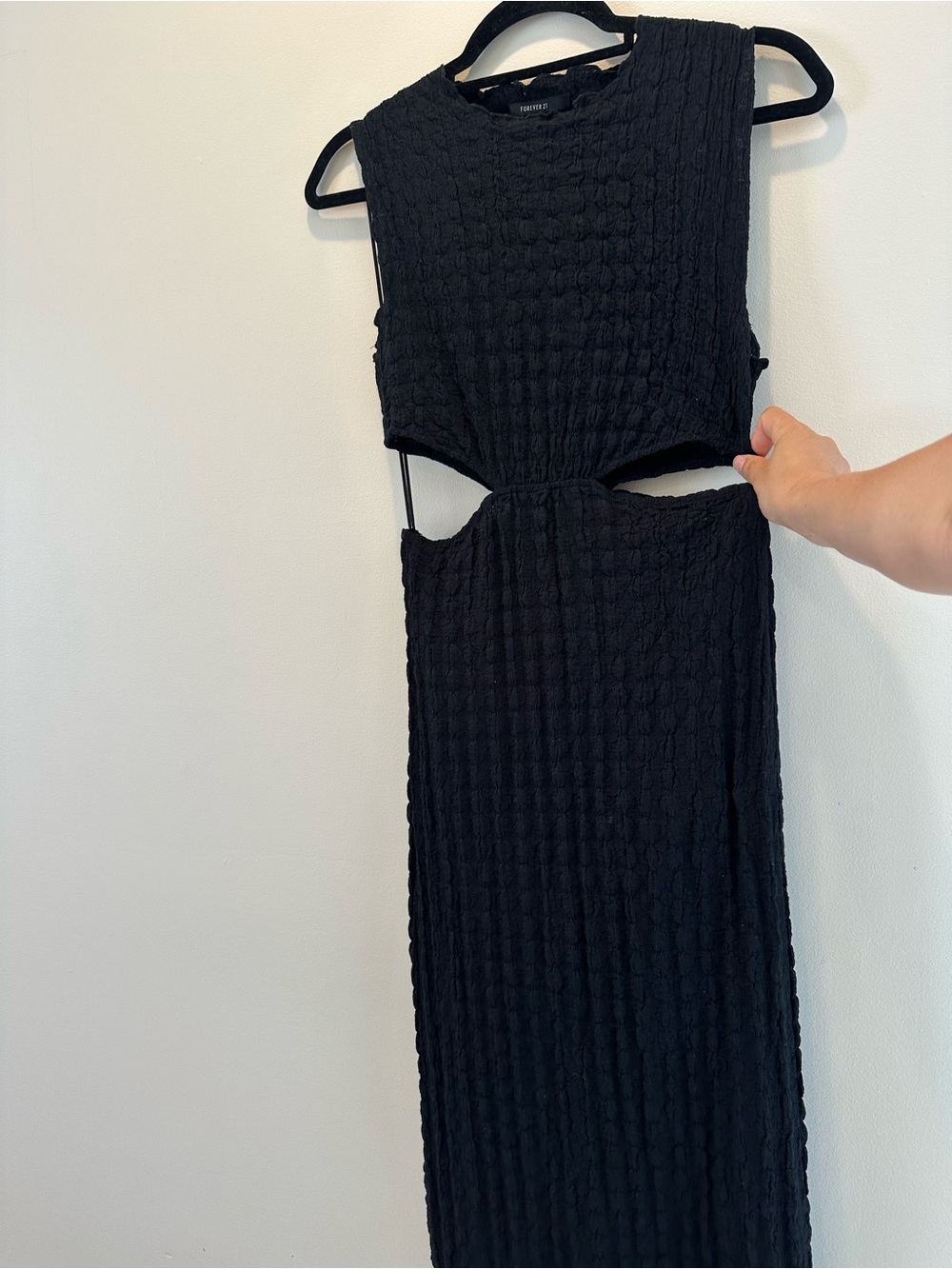 Forever 21 Black Sleeveless Cutout Maxi Dress